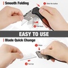 image:imageWORKPRO Folding Utility Knife Razor Blade Knife with Axis Lock Quick Change Box Cutter EDC Wood Handle Foldable Pocket Cutter Extra 10PC SK5 Blades IncludedAxis Lock Utility Knife