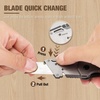 image:imageWORKPRO Folding Utility Knife Razor Blade Knife with Axis Lock Quick Change Box Cutter EDC Wood Handle Foldable Pocket Cutter Extra 10PC SK5 Blades IncludedUtility Knife  Pocket Knife