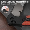 image:imageWORKPRO Folding Utility Knife Razor Blade Knife with Axis Lock Quick Change Box Cutter EDC Wood Handle Foldable Pocket Cutter Extra 10PC SK5 Blades IncludedAxis Lock Utility Knife