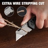 image:imageWORKPRO Folding Utility Knife Razor Blade Knife with Axis Lock Quick Change Box Cutter EDC Wood Handle Foldable Pocket Cutter Extra 10PC SK5 Blades IncludedAxis Lock Utility Knife