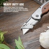 image:imageWORKPRO Folding Utility Knife Razor Blade Knife with Axis Lock Quick Change Box Cutter EDC Wood Handle Foldable Pocket Cutter Extra 10PC SK5 Blades IncludedUtility Knife