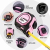 image:imageWORKPRO 25FT AutoLock Tape Measure 18 Fractions Easy Read Measuring Tape Double Retract Measurement Tape Accuracy 132 for Engineerwith Magnetic Hook Rubber Protective CasingPink