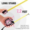 image:imageWORKPRO 25FT AutoLock Tape Measure 18 Fractions Easy Read Measuring Tape Double Retract Measurement Tape Accuracy 132 for Engineerwith Magnetic Hook Rubber Protective CasingPink