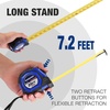 image:imageWORKPRO 25FT AutoLock Tape Measure 18 Fractions Easy Read Measuring Tape Double Retract Measurement Tape Accuracy 132 for Engineerwith Magnetic Hook Rubber Protective CasingBlue