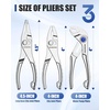 image:imageWORKPRO 4Piece Mini Pliers Set with Pouch Includes 4Inch Plier Wrench amp Slip Joint amp Water Pump Pliers amp 45Inch Long Nose Slip Joint Plier Adjustable PliersPocket PlierEDC Tool Gift for ManSilver