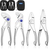 image:imageWORKPRO 4Piece Mini Pliers Set with Pouch Includes 4Inch Plier Wrench amp Slip Joint amp Water Pump Pliers amp 45Inch Long Nose Slip Joint Plier Adjustable PliersPocket PlierEDC Tool Gift for ManSilver