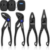 image:imageWORKPRO 4Piece Mini Pliers Set with Pouch Includes 4Inch Plier Wrench amp Slip Joint amp Water Pump Pliers amp 45Inch Long Nose Slip Joint Plier Adjustable PliersPocket PlierEDC Tool Gift for ManBlack