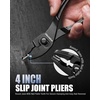 image:imageWORKPRO 4Piece Mini Pliers Set with Pouch Includes 4Inch Plier Wrench amp Slip Joint amp Water Pump Pliers amp 45Inch Long Nose Slip Joint Plier Adjustable PliersPocket PlierEDC Tool Gift for ManBlack