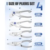 image:imageWORKPRO 4Piece Mini Pliers Set with Pouch Includes 4Inch Plier Wrench amp Slip Joint amp Water Pump Pliers amp 45Inch Long Nose Slip Joint Plier Adjustable PliersPocket PlierEDC Tool Gift for ManSilver