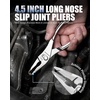 image:imageWORKPRO 4Piece Mini Pliers Set with Pouch Includes 4Inch Plier Wrench amp Slip Joint amp Water Pump Pliers amp 45Inch Long Nose Slip Joint Plier Adjustable PliersPocket PlierEDC Tool Gift for ManSilver