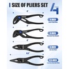 image:imageWORKPRO 4Piece Mini Pliers Set with Pouch Includes 4Inch Plier Wrench amp Slip Joint amp Water Pump Pliers amp 45Inch Long Nose Slip Joint Plier Adjustable PliersPocket PlierEDC Tool Gift for ManBlack