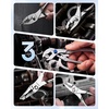 image:imageWORKPRO 4Piece Mini Pliers Set with Pouch Includes 4Inch Plier Wrench amp Slip Joint amp Water Pump Pliers amp 45Inch Long Nose Slip Joint Plier Adjustable PliersPocket PlierEDC Tool Gift for ManSilver