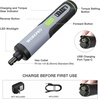 image:imageWORKPRO 4V Electric Screwdriver Rechargeable Cordless Screwdriver Set with 35 Bits Extension Rod USB Charging Cable in Carrying Case LED Light Black Gray