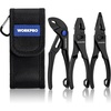image:imageWORKPRO 4Piece Mini Pliers Set with Pouch Includes 4Inch Plier Wrench amp Slip Joint amp Water Pump Pliers amp 45Inch Long Nose Slip Joint Plier Adjustable PliersPocket PlierEDC Tool Gift for ManBlack