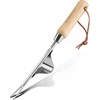image:imageWORKPRO Weed Puller Tool Metal Leverage Base and VShaped Forks for Easy Weed Removal amp Deeper Root Digging Heavy Duty Stainless Steel with Soft Handle Manual Hand Weeder for GardeningWooden Handle
