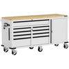 image:imageWORKPRO 62 x 20 7Drawer amp 2Door Rolling Tool Chest Mobile Tool Storage Cabinet with Power Strip Locking System Heavy Duty Rolling Cabinet for Garage amp Home 1000 lbs Capacity Blue amp BlackWhite