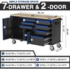 image:imageWORKPRO 62 x 20 7Drawer amp 2Door Rolling Tool Chest Mobile Tool Storage Cabinet with Power Strip Locking System Heavy Duty Rolling Cabinet for Garage amp Home 1000 lbs Capacity Blue amp BlackBlue  Black