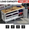 image:imageWORKPRO 62 x 20 7Drawer amp 2Door Rolling Tool Chest Mobile Tool Storage Cabinet with Power Strip Locking System Heavy Duty Rolling Cabinet for Garage amp Home 1000 lbs Capacity Blue amp BlackWhite