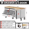 image:imageWORKPRO 62 x 20 7Drawer amp 2Door Rolling Tool Chest Mobile Tool Storage Cabinet with Power Strip Locking System Heavy Duty Rolling Cabinet for Garage amp Home 1000 lbs Capacity Blue amp BlackWhite