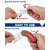 image:imageWORKPRO Folding Utility Knife Set Quick Change Blade Backlock Mechanism 3piece with 10piece Extra BladesGreen  Red and Blue
