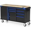 image:imageWORKPRO 62 x 20 7Drawer amp 2Door Rolling Tool Chest Mobile Tool Storage Cabinet with Power Strip Locking System Heavy Duty Rolling Cabinet for Garage amp Home 1000 lbs Capacity Blue amp BlackBlue  Black