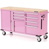 image:imageWORKPRO 62 x 20 7Drawer amp 2Door Rolling Tool Chest Mobile Tool Storage Cabinet with Power Strip Locking System Heavy Duty Rolling Cabinet for Garage amp Home 1000 lbs Capacity Blue amp BlackPink