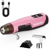 image:imageWORKPRO 72V Cordless Mini Heat Gun for DIY Crafts 4000mAh Hot Air Gun 15s Fast Heating 3 Temp Settings Cool572F842F USBC RechargeablePink