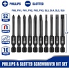 image:imageWORKPRO 10PCS Slotted Phillips Screwdriver Bit Set Magnetic 14 Hex Shank  S2 Steel Impact Driver Bits Storage Box CNC Precision Machining Heat TreatedPhillipsslotted