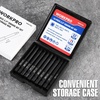 image:imageWORKPRO 10PCS Slotted Phillips Screwdriver Bit Set Magnetic 14 Hex Shank  S2 Steel Impact Driver Bits Storage Box CNC Precision Machining Heat TreatedSquare