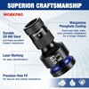 image:imageWORKPRO CRMO 3Piece 14 38 12Inch QuickRelease Bit Holder Set  CRMO 3Size Set with OneHanded Quick Release BallLock Retention and Case Adapts 14 38 and 12Inch Drives to Hex Bits12 inch