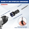 image:imageWORKPRO CRMO 3Piece 14 38 12Inch QuickRelease Bit Holder Set  CRMO 3Size Set with OneHanded Quick Release BallLock Retention and Case Adapts 14 38 and 12Inch Drives to Hex Bits12 inch