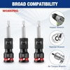 image:imageWORKPRO CRMO 3Piece 14 38 12Inch QuickRelease Bit Holder Set  CRMO 3Size Set with OneHanded Quick Release BallLock Retention and Case Adapts 14 38 and 12Inch Drives to Hex Bits38 inch