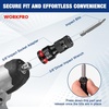 image:imageWORKPRO CRMO 3Piece 14 38 12Inch QuickRelease Bit Holder Set  CRMO 3Size Set with OneHanded Quick Release BallLock Retention and Case Adapts 14 38 and 12Inch Drives to Hex Bits38 inch