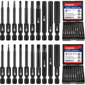 image:imageWORKPRO 10PCS Slotted Phillips Screwdriver Bit Set Magnetic 14 Hex Shank  S2 Steel Impact Driver Bits Storage Box CNC Precision Machining Heat TreatedHex