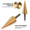 image:imageWORKPRO 3Piece Step Drill Bit Set 14 Hex Shank Quick Change High Speed Steel Titanium Coated Drill Bits for Plastic Sheet Metal Aluminum Hole Drilling WellOrganized Bag IncludedMetricMetric