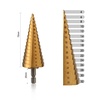image:imageWORKPRO 3Piece Step Drill Bit Set 14 Hex Shank Quick Change High Speed Steel Titanium Coated Drill Bits for Plastic Sheet Metal Aluminum Hole Drilling WellOrganized Bag IncludedMetricMetric