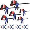 image:imageWORKPRO Mini Bar Clamps for Woodworking 6PC OneHanded SpreaderBar Clamp 6Inch 4 LightDuty QuickChange Wood Clamps Set and 6Inch 2 Mini F Clamp 150 lbsamp50 lbsBlue