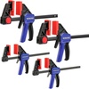 image:imageWORKPRO Mini Bar Clamps for Woodworking 6PC OneHanded SpreaderBar Clamp 6Inch 4 LightDuty QuickChange Wood Clamps Set and 6Inch 2 Mini F Clamp 150 lbsamp50 lbsBlue