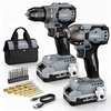 image:imageWORKPROX 20V Cordless Drill amp Impact Driver Combo Kit with 2 Batteries