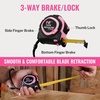 image:imageWORKPRO 16FT Tape Measure with Fractions 3 Brakes Retractable Measuring Tape Compact Measurement Tape with Magnetic Hook Nylon Coating Blade Accuracy 132 Pink16FT