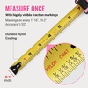 image:imageWORKPRO 16FT Tape Measure with Fractions 3 Brakes Retractable Measuring Tape Compact Measurement Tape with Magnetic Hook Nylon Coating Blade Accuracy 132 Pink16FT