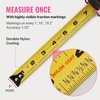 image:imageWORKPRO 16FT Tape Measure with Fractions 3 Brakes Retractable Measuring Tape Compact Measurement Tape with Magnetic Hook Nylon Coating Blade Accuracy 132 Pink25FT