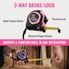 image:imageWORKPRO 16FT Tape Measure with Fractions 3 Brakes Retractable Measuring Tape Compact Measurement Tape with Magnetic Hook Nylon Coating Blade Accuracy 132 Pink25FT