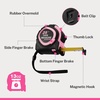 image:imageWORKPRO 16FT Tape Measure with Fractions 3 Brakes Retractable Measuring Tape Compact Measurement Tape with Magnetic Hook Nylon Coating Blade Accuracy 132 Pink25FT