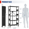 image:imageWORKPRO 4Tier Folding Shelf NoAssembly Metal Storage Rack with Wheels 600 lbs Capacity with Leveling Feet Collapsible Shelving Unit for Kitchen Pantry Closet amp Craft Shows  PinkBlack