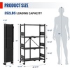 image:imageWORKPRO 4Tier Folding Shelf NoAssembly Metal Storage Rack with Wheels 600 lbs Capacity with Leveling Feet Collapsible Shelving Unit for Kitchen Pantry Closet amp Craft Shows  PinkBlack