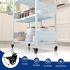 image:imageWORKPRO 4Tier Folding Shelf NoAssembly Metal Storage Rack with Wheels 600 lbs Capacity with Leveling Feet Collapsible Shelving Unit for Kitchen Pantry Closet amp Craft Shows  PinkMacaron Blue