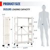 image:imageWORKPRO 4Tier Folding Shelf NoAssembly Metal Storage Rack with Wheels 600 lbs Capacity with Leveling Feet Collapsible Shelving Unit for Kitchen Pantry Closet amp Craft Shows  PinkWhite