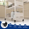 image:imageWORKPRO 4Tier Folding Shelf NoAssembly Metal Storage Rack with Wheels 600 lbs Capacity with Leveling Feet Collapsible Shelving Unit for Kitchen Pantry Closet amp Craft Shows  PinkWhite