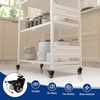 image:imageWORKPRO 4Tier Folding Shelf NoAssembly Metal Storage Rack with Wheels 600 lbs Capacity with Leveling Feet Collapsible Shelving Unit for Kitchen Pantry Closet amp Craft Shows  PinkWhite